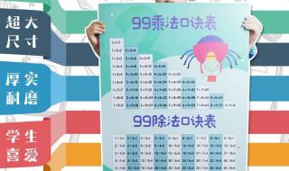 小学乘法口诀表